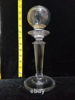 Antique Clear Blown Glass Lace Makers Whale Oil Lamp. From Early 1800s