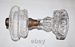 Antique Clear Glass Kings Crown Victorian Oil Lamp