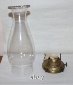 Antique Clear Glass Kings Crown Victorian Oil Lamp