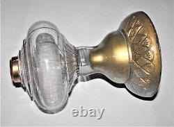 Antique Clear/Gold Glass Oil Lamp With Burner & Chimney / Interesting Lamp