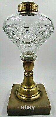 Antique Composite Kerosene Oil Lamp Rare EAPG Stars and Eyes Motif THURO Bk 2