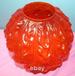 Antique Consolidated Red Satin Glass Diamond Drape GWTW Oil Lamp