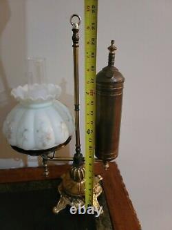 Antique Converted Brass Student Oil Lamp