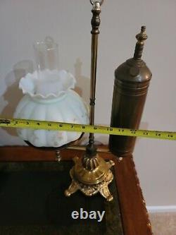 Antique Converted Brass Student Oil Lamp