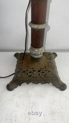 Antique Converted Oil Lamp Ornate Brass Victorian Table Lamp. 22 Tall