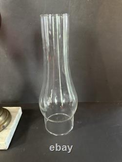 Antique Cranberry Ruby Red Cut to Clear Glass Oil Kerosene Lamp Complete