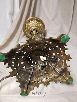 Antique Cupid / Putti Banquet Oil Figural Lamp