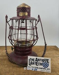 Antique DEWEY mill Watchman LANTERN Armspear 1875 PATENT wick scraper BOSTON MA