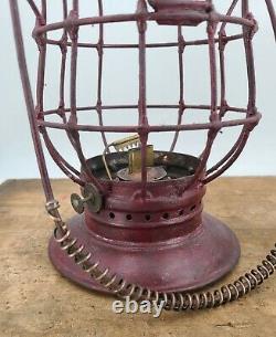 Antique DEWEY mill Watchman LANTERN Armspear 1875 PATENT wick scraper BOSTON MA