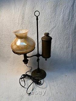 Antique Dated 1884 Student Oil Lamp Converted To Electric Beautiful