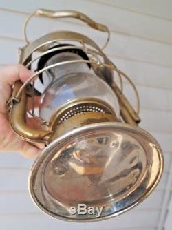 Antique Dietz 1907 KING Fire Dept Nickle Plated Brass Oil Kerosene Lamp Lantern