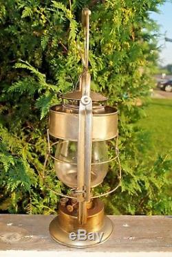 Antique Dietz 1907 KING Fire Dept Nickle Plated Brass Oil Kerosene Lamp Lantern