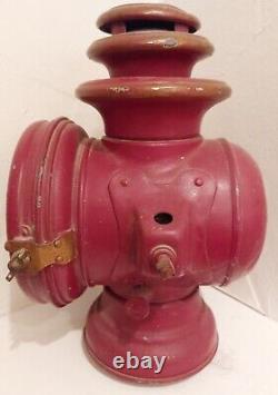 Antique Dietz Car Light Buggy Carriage Kerosene Oil Lamp Lantern Red