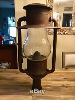 Antique Dietz No. 3 Globe Tubular Kerosene/Oil Street Lamp