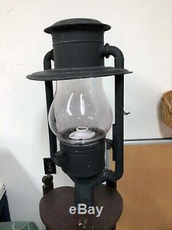 Antique Dietz No. 3 Globe Tubular Kerosene/Oil Street Lamp Lantern