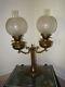 Antique Double Burner Double Oil Banquet Lamp