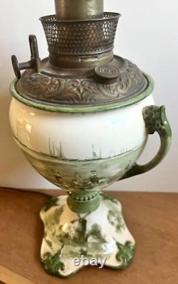 Antique Doulton Burslem Norfolk Oil Lamp Converted 251612 1886-1902 Dutch B&H