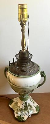 Antique Doulton Burslem Norfolk Oil Lamp Converted 251612 1886-1902 Dutch B&H