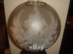 Antique Dragon Oil Lamp Shade Fitter 4
