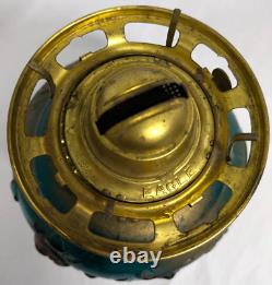 Antique EAGLE GLASS Hurricane GWTW Victorian Oil Lamp ROSE FILIGREE Globe Parlor