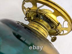 Antique EAGLE GLASS Hurricane GWTW Victorian Oil Lamp ROSE FILIGREE Globe Parlor