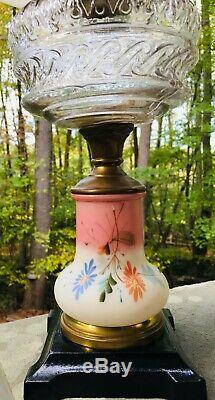 Antique EAPG Composite Oil Lamp Matching Shade 1883 P&A Mfg. Co. Burner