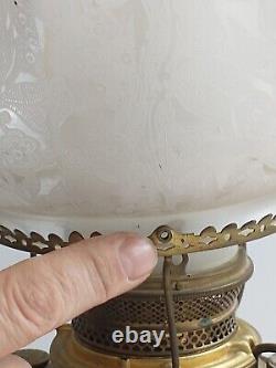 Antique Edward Miller Brass Oil Elec Lamp Juno 1895 Wall Sconce Ornate Banquet