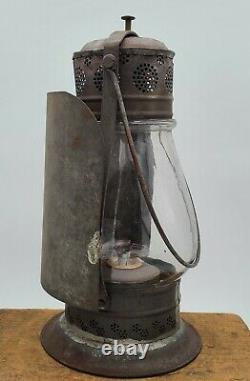 Antique Edward Miller Mfg Co. J. J. Marcy patent 1870s dead flame LANTERN