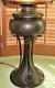 Antique Electrified Oil Kerosene Lamp Brass Handel Miller B&H Era Brown Brass