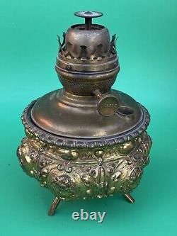 Antique Embossed Brass Kerosene Success Logo Lamp Vintage