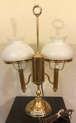 Antique English Brass Student Oil Lamp. Electrified