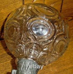 Antique Figural Oil Lamp Base Flame Bullseye Font