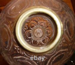 Antique Figural Oil Lamp Base Flame Bullseye Font