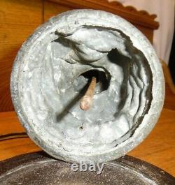 Antique Figural Oil Lamp Base Flame Bullseye Font