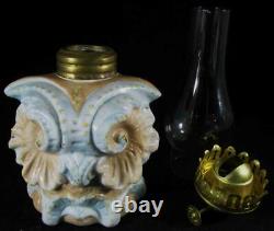 Antique Figural Owl Rare Miniature Oil Lamp Made in Germany Walz Davis Ceramic