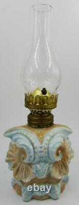 Antique Figural Owl Rare Miniature Oil Lamp Made in Germany Walz Davis Ceramic