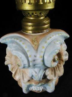 Antique Figural Owl Rare Miniature Oil Lamp Made in Germany Walz Davis Ceramic