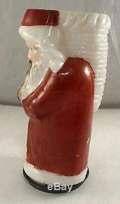 Antique Figural Santa Clause Opaque Glass Miniature Oil Lamp Shade Consolidated