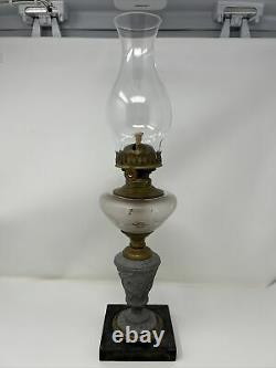 Antique Figural Stem Kerosene Oil Lamp Iden Type Climax Burner