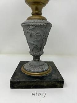 Antique Figural Stem Kerosene Oil Lamp Iden Type Climax Burner