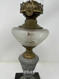 Antique Figural Stem Kerosene Oil Lamp Iden Type Climax Burner