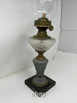 Antique Figural Stem Kerosene Oil Lamp Iden Type Climax Burner