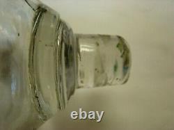 Antique Flint Glass Matched Pr Peg Whale Oil Lamps Burners, EAPG Boston Sandwich