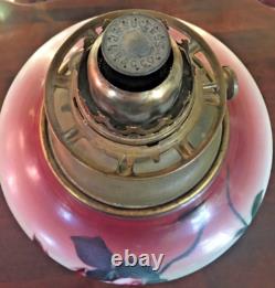 Antique Floral Design GWTW Glass Oil Lamp by Pittsburgh with No Split Success Font