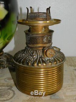 Antique Fostoria 19th C Victorian Oil Kerosene Parlor Lamp Gone With The Wind