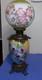 Antique Fostria Glass Floral Globe Parlor Oil Lamp As Is