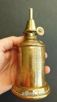 Antique French Brass PIGEON Safety Oil Kero Lamp 1890s
