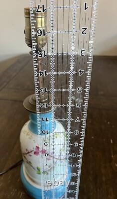Antique French Oil lamp c1860 Converted- Hand Painted Porcelain