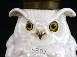 Antique French Porcelain William Whiteley Porcelain Owl Oil Lamp Base