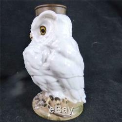 Antique French Porcelain William Whiteley Porcelain Owl Oil Lamp Base